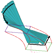 Simulation of the curved hole machining.