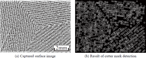 Result of visual inspection (curved tool path)