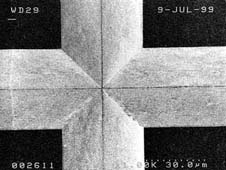 Crossed V-shaped microgroove